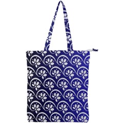 Pattern Floral Flowers Leaves Botanical Double Zip Up Tote Bag