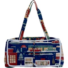 Cars Snow City Landscape Vintage Old Time Retro Pattern Multi Function Bag