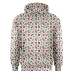 Pattern Flowers Leaves Green Purple Pink Men s Overhead Hoodie by Maspions