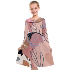 Abstract Boho Bohemian Style Retro Vintage Kids  Midi Sailor Dress by Proyonanggan