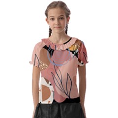 Abstract Boho Bohemian Style Retro Vintage Kids  Frill Chiffon Blouse by Proyonanggan