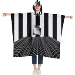 Stripes Geometric Pattern Digital Art Art Abstract Abstract Art Women s Hooded Rain Ponchos by Proyonanggan