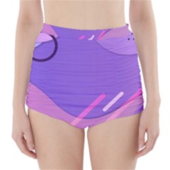 Colorful Labstract Wallpaper Theme High-waisted Bikini Bottoms by Apen