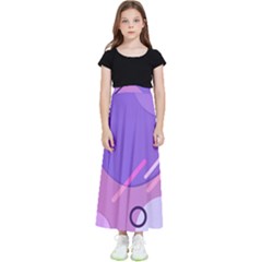 Colorful Labstract Wallpaper Theme Kids  Flared Maxi Skirt by Apen