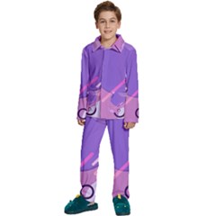 Colorful Labstract Wallpaper Theme Kids  Long Sleeve Velvet Pajamas Set