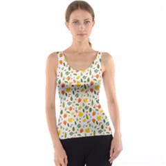 Background Pattern Flowers Leaves Autumn Fall Colorful Leaves Foliage Women s Basic Tank Top