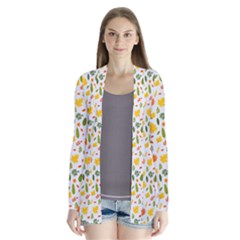 Background Pattern Flowers Leaves Autumn Fall Colorful Leaves Foliage Drape Collar Cardigan