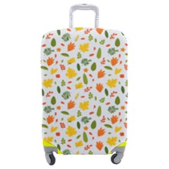 Background Pattern Flowers Leaves Autumn Fall Colorful Leaves Foliage Luggage Cover (Medium)