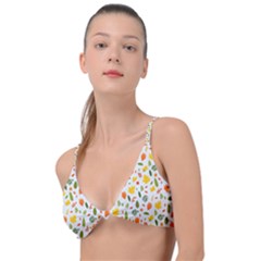 Background Pattern Flowers Leaves Autumn Fall Colorful Leaves Foliage Knot Up Bikini Top by Maspions