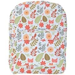 Background Pattern Flowers Design Leaves Autumn Daisy Fall Full Print Backpack