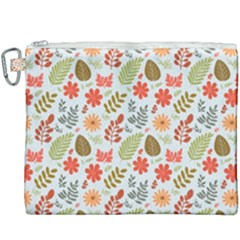 Background Pattern Flowers Design Leaves Autumn Daisy Fall Canvas Cosmetic Bag (xxxl) by Maspions