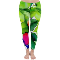 Watercolor Flowers Leaves Foliage Nature Floral Spring Classic Winter Leggings