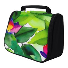 Watercolor Flowers Leaves Foliage Nature Floral Spring Full Print Travel Pouch (small)