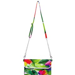 Watercolor Flowers Leaves Foliage Nature Floral Spring Mini Crossbody Handbag