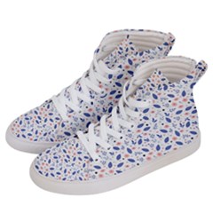 Background Pattern Floral Leaves Flowers Women s Hi-top Skate Sneakers by Maspions