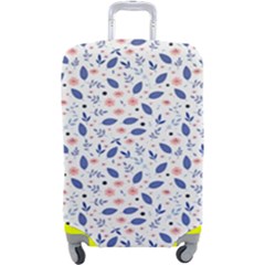Background Pattern Floral Leaves Flowers Luggage Cover (large)