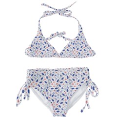 Background Pattern Floral Leaves Flowers Kids  Classic Bikini Set