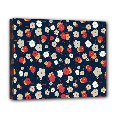 Flowers Pattern Floral Antique Floral Nature Flower Graphic Deluxe Canvas 20  X 16  (stretched)