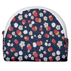 Flowers Pattern Floral Antique Floral Nature Flower Graphic Horseshoe Style Canvas Pouch