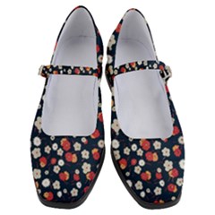 Flowers Pattern Floral Antique Floral Nature Flower Graphic Women s Mary Jane Shoes