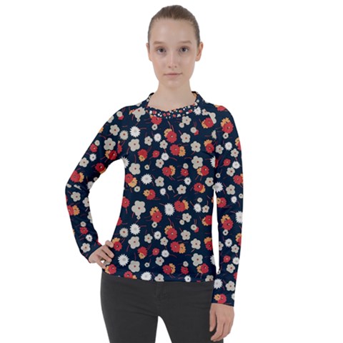 Flowers Pattern Floral Antique Floral Nature Flower Graphic Women s Pique Long Sleeve T-shirt by Maspions