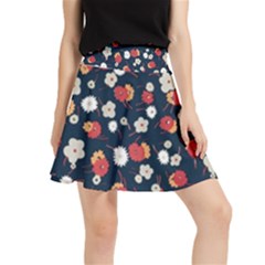 Flowers Pattern Floral Antique Floral Nature Flower Graphic Waistband Skirt