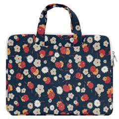 Flowers Pattern Floral Antique Floral Nature Flower Graphic Macbook Pro 16  Double Pocket Laptop Bag 