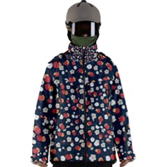 Flowers Pattern Floral Antique Floral Nature Flower Graphic Men s Zip Ski And Snowboard Waterproof Breathable Jacket by Maspions