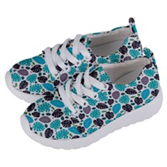 Leaves Monstera Pattern Nature Blue Purple Mauve Flora Kids  Lightweight Sports Shoes by Maspions