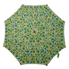 Leaves Tropical Background Pattern Green Botanical Texture Nature Foliage Hook Handle Umbrellas (medium)