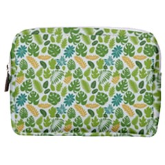 Leaves Tropical Background Pattern Green Botanical Texture Nature Foliage Make Up Pouch (medium)