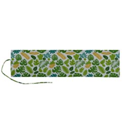 Leaves Tropical Background Pattern Green Botanical Texture Nature Foliage Roll Up Canvas Pencil Holder (l)