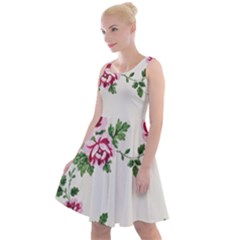 Vintage Flower Art Artwork Blooming Blossom Botanical Botany Nature Floral Pattern Knee Length Skater Dress