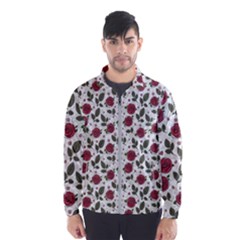 Roses Flowers Leaves Pattern Scrapbook Paper Floral Background Men s Windbreaker