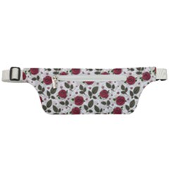 Roses Flowers Leaves Pattern Scrapbook Paper Floral Background Active Waist Bag