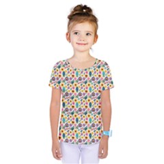 Floral Flowers Leaves Tropical Pattern Kids  One Piece T-shirt