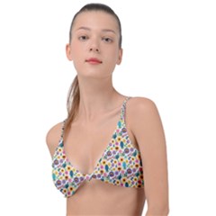 Floral Flowers Leaves Tropical Pattern Knot Up Bikini Top by Maspions