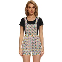 Floral Flowers Leaves Tropical Pattern Short Overalls