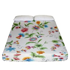 Vintage Floral Flower Pattern Art Nature Blooming Blossom Botanical Botany Fitted Sheet (queen Size)