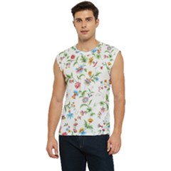 Vintage Floral Flower Pattern Art Nature Blooming Blossom Botanical Botany Men s Raglan Cap Sleeve T-shirt