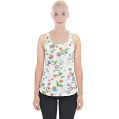 Vintage Floral Flower Pattern Art Nature Blooming Blossom Botanical Botany Piece Up Tank Top