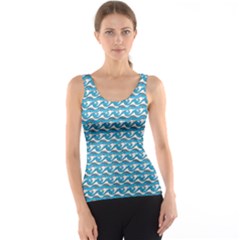 Blue Wave Sea Ocean Pattern Background Beach Nature Water Women s Basic Tank Top