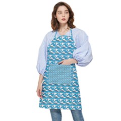 Blue Wave Sea Ocean Pattern Background Beach Nature Water Pocket Apron