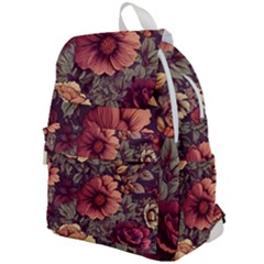 Flowers Pattern Texture Design Nature Art Colorful Surface Vintage Top Flap Backpack