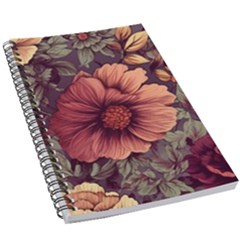 Flowers Pattern Texture Design Nature Art Colorful Surface Vintage 5 5  X 8 5  Notebook by Maspions