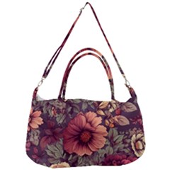 Flowers Pattern Texture Design Nature Art Colorful Surface Vintage Removable Strap Handbag by Maspions