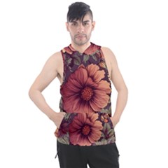 Flowers Pattern Texture Design Nature Art Colorful Surface Vintage Men s Sleeveless Hoodie by Maspions