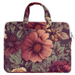 Flowers Pattern Texture Design Nature Art Colorful Surface Vintage Macbook Pro 13  Double Pocket Laptop Bag by Maspions