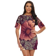 Flowers Pattern Texture Design Nature Art Colorful Surface Vintage Just Threw It On Dress