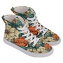 Flowers Pattern Texture Art Colorful Nature Painting Surface Vintage Men s Hi-Top Skate Sneakers View3